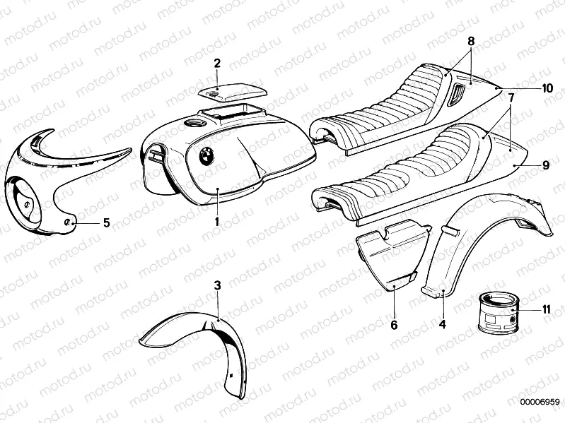 Painted parts 531 rot