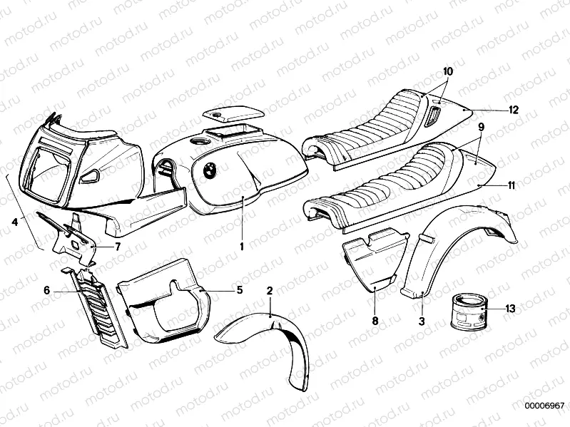 Painted parts 553 dunkelrot