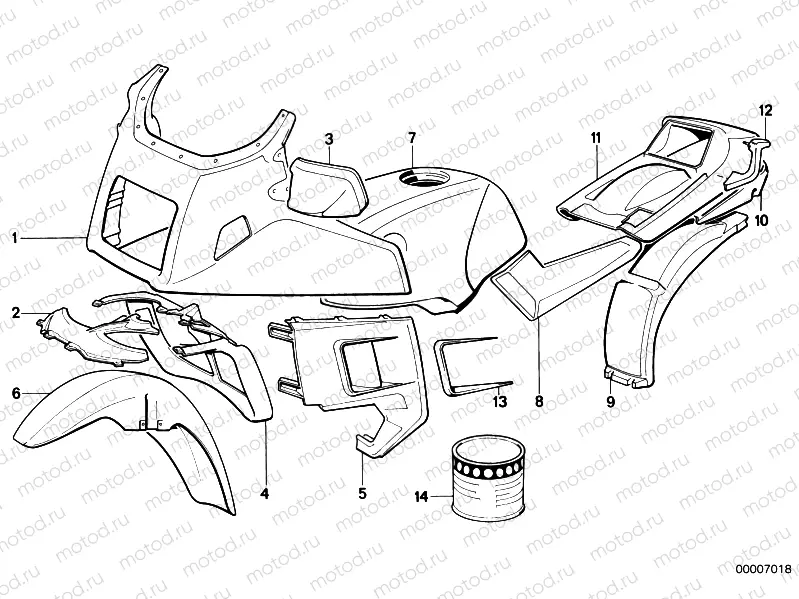 Painted parts 617 diamantgrau