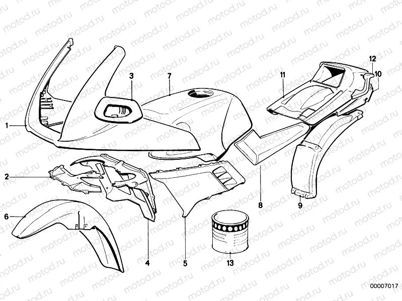 Painted parts 617 diamantgrau
