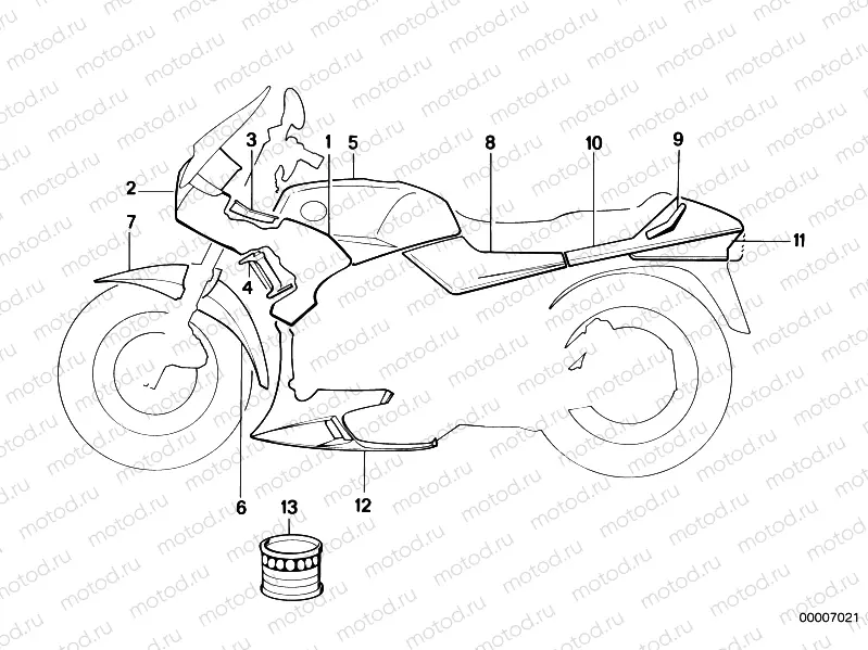 Painted parts 618 karibicblau
