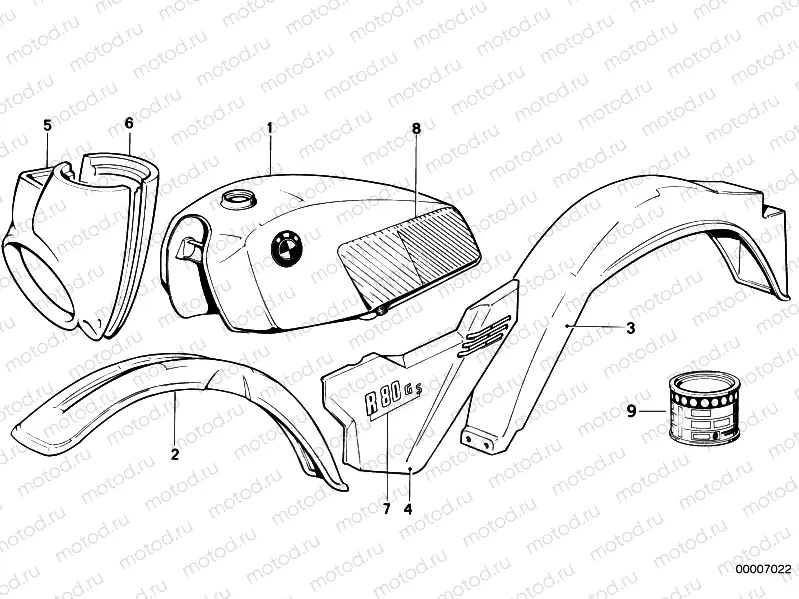 Painted parts 638 alpinweiss/rot