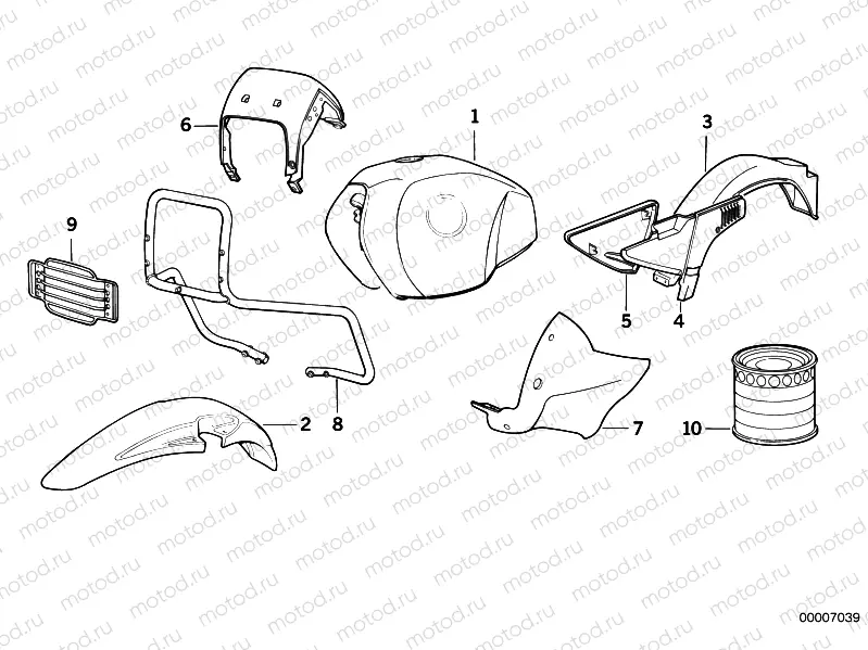 Painted parts 671 avussw/caricablau