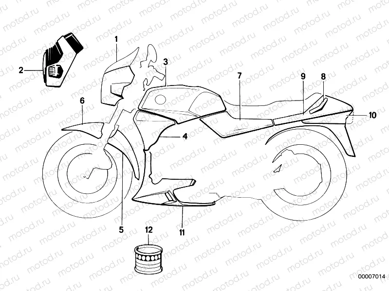 Painted parts 690 seidenblau