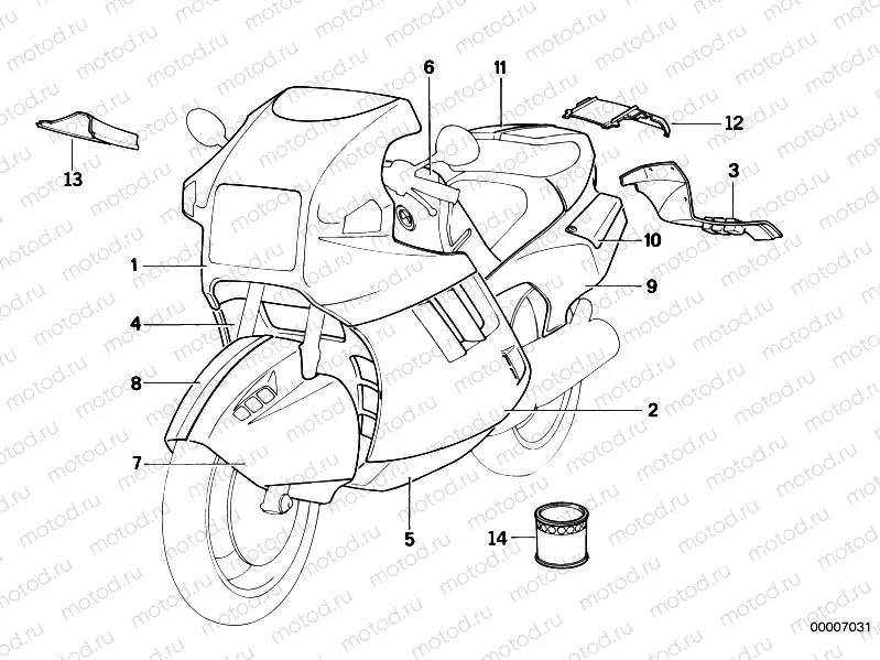 Painted parts 690 seidenblau