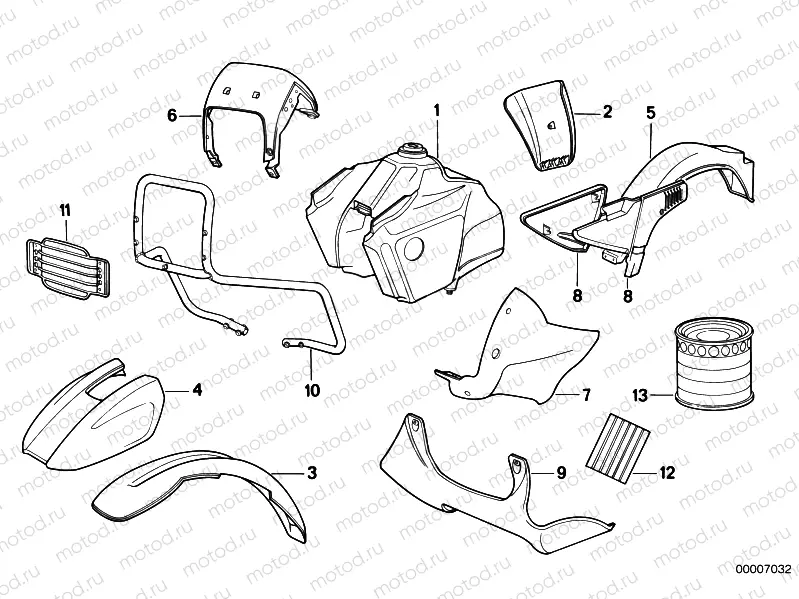 Painted parts 693 samtviolett/alpinw.