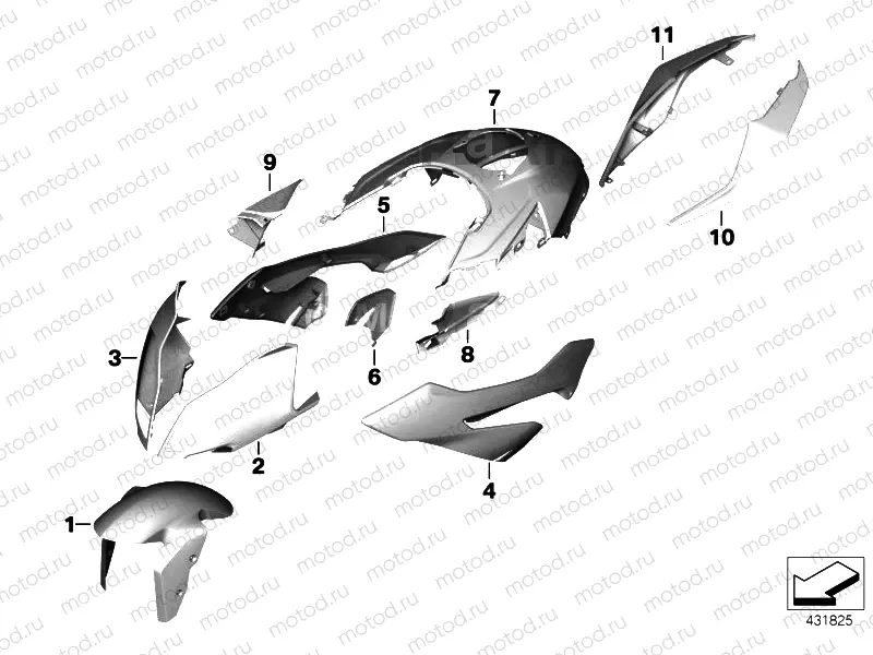 PAINTED PARTS YN0X LIGHT WHITE / GREY