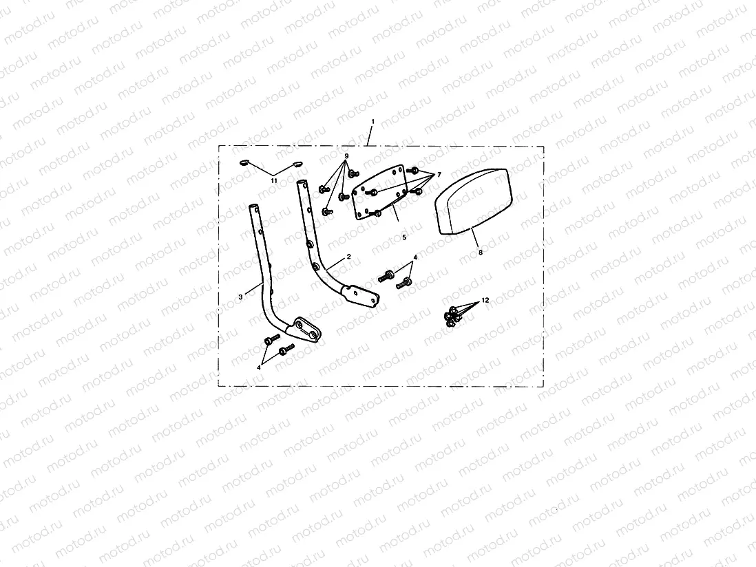 Passenger Backrest Kit, Mk 3