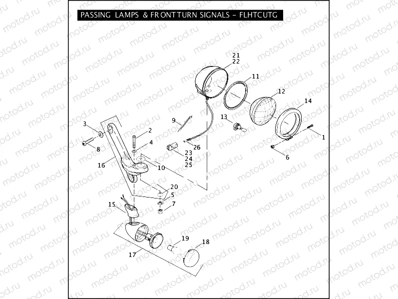 PASSING LAMPS & FRONT TURN SIGNALS - FLHTCUTG