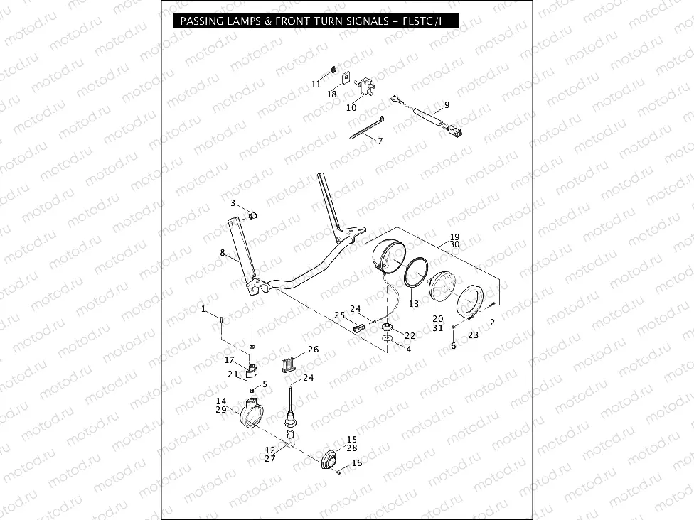 PASSING LAMPS & FRONT TURN SIGNALS - FLSTC/I