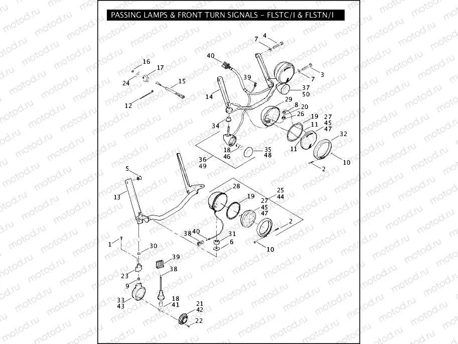 PASSING LAMPS & FRONT TURN SIGNALS - FLSTC/I & FLSTN/I (1 OF 2)