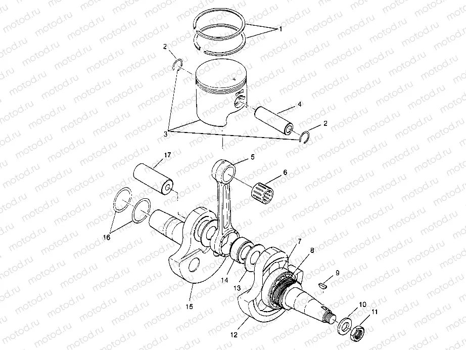 PISTON and CRANKSHAFT 2x4 300 W947530 (4926742674C009) | PISTON and CRANKSHAFT 2x4 300 W947530 (4926742674C009)