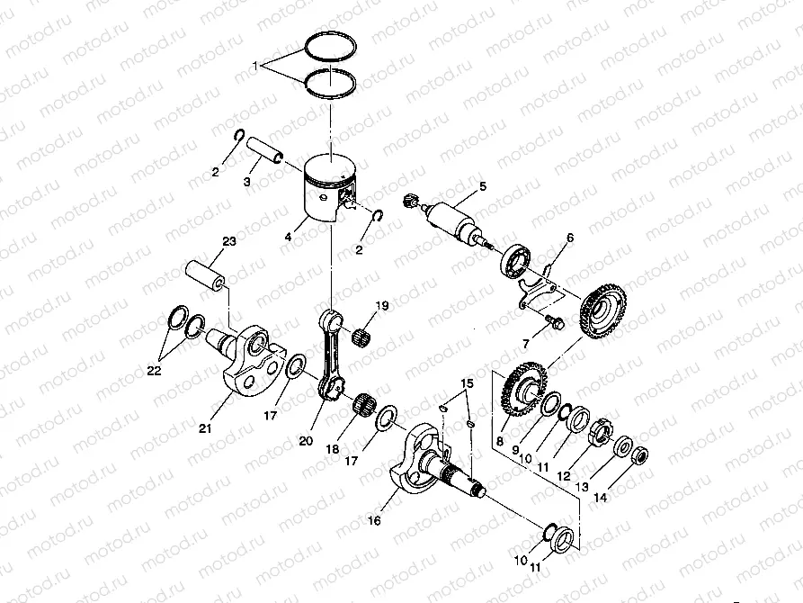 PISTON and CRANKSHAFT 2X4 350L W937539 (4924032403030A) | PISTON and CRANKSHAFT 2X4 350L W937539 (4924032403030A)