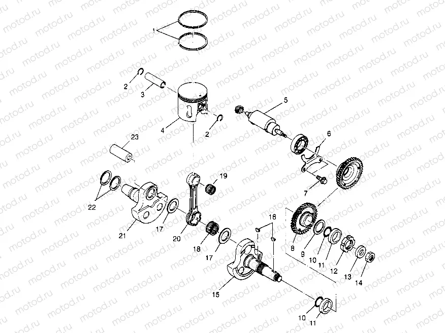 PISTON and CRANKSHAFT  2x4 400L W957540 (4930093009D003) | PISTON and CRANKSHAFT  2x4 400L W957540 (4930093009D003)