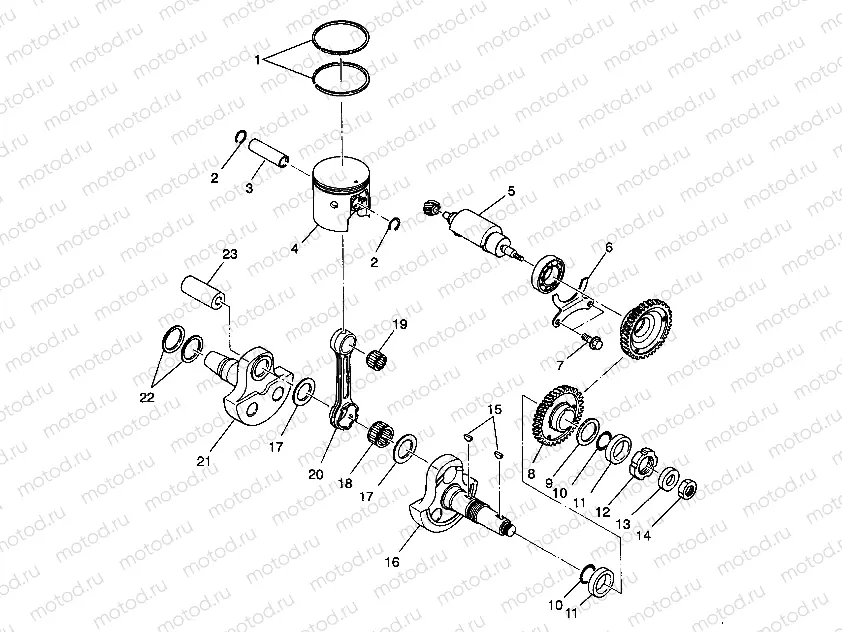 PISTON and CRANKSHAFT 4X4 350L W938139 (4924052405037A) | PISTON and CRANKSHAFT 4X4 350L W938139 (4924052405037A)