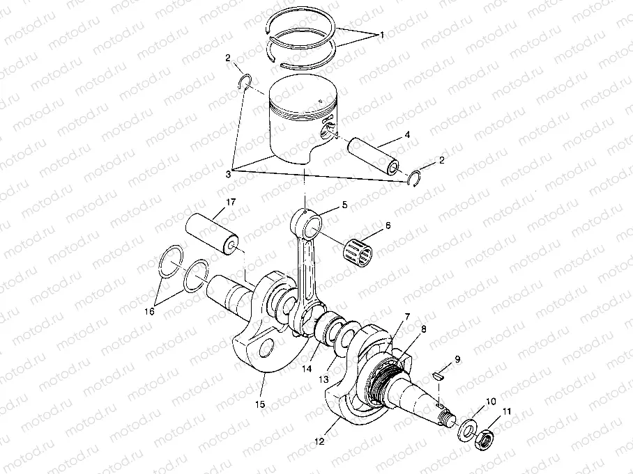 PISTON and CRANKSHAFT 6x6 300 W948730 (4926792679D005) | PISTON and CRANKSHAFT 6x6 300 W948730 (4926792679D005)
