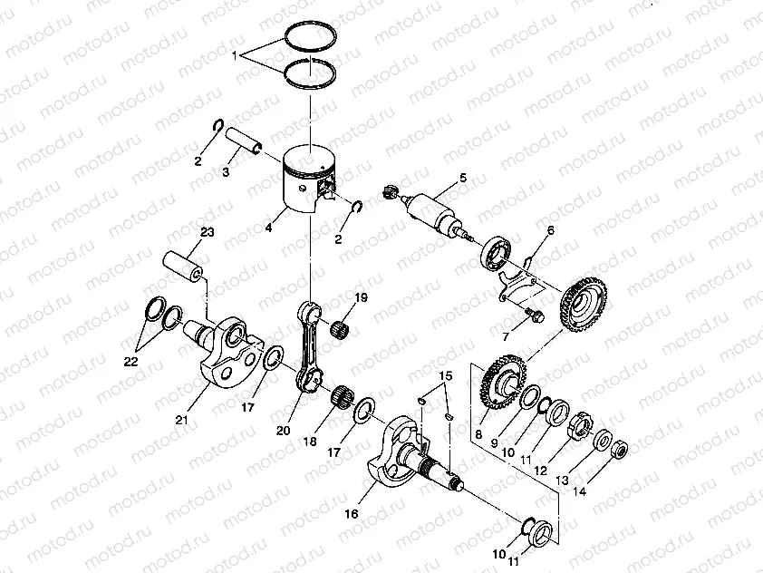 PISTON and CRANKSHAFT 6X6 350L W938739 (4924062406042A) | PISTON and CRANKSHAFT 6X6 350L W938739 (4924062406042A)