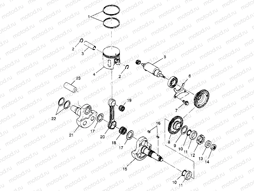 PISTON and CRANKSHAFT 6x6 400L W948740 (4926802680D007) | PISTON and CRANKSHAFT 6x6 400L W948740 (4926802680D007)