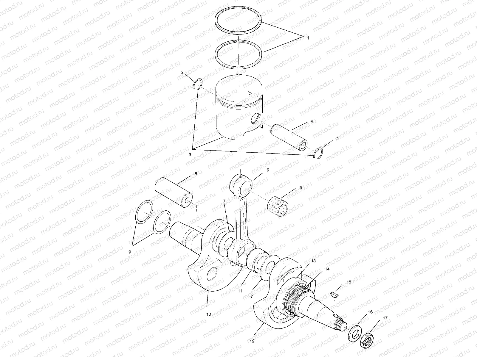 PISTON and CRANKSHAFT (BLAZER) - W967827 (4935863586D002) | PISTON and CRANKSHAFT (BLAZER) - W967827 (4935863586D002)