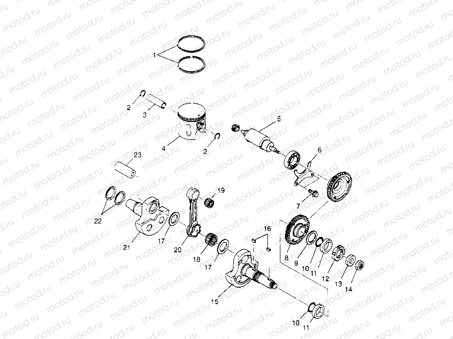 PISTON and CRANKSHAFT Scrambler W957840 (4927252725C012) | PISTON and CRANKSHAFT Scrambler W957840 (4927252725C012)