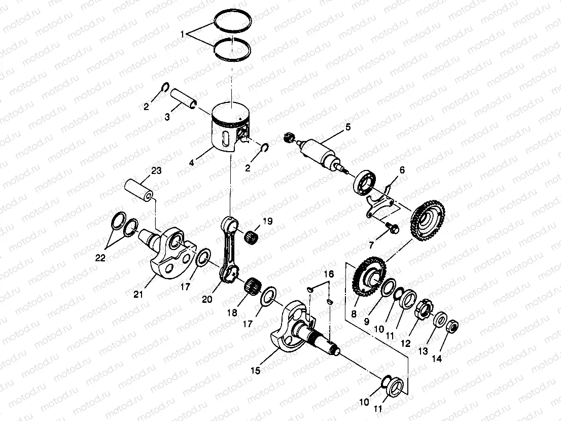 PISTON and CRANKSHAFT Scrambler W967840 (4935823582C012) | PISTON and CRANKSHAFT Scrambler W967840 (4935823582C012)