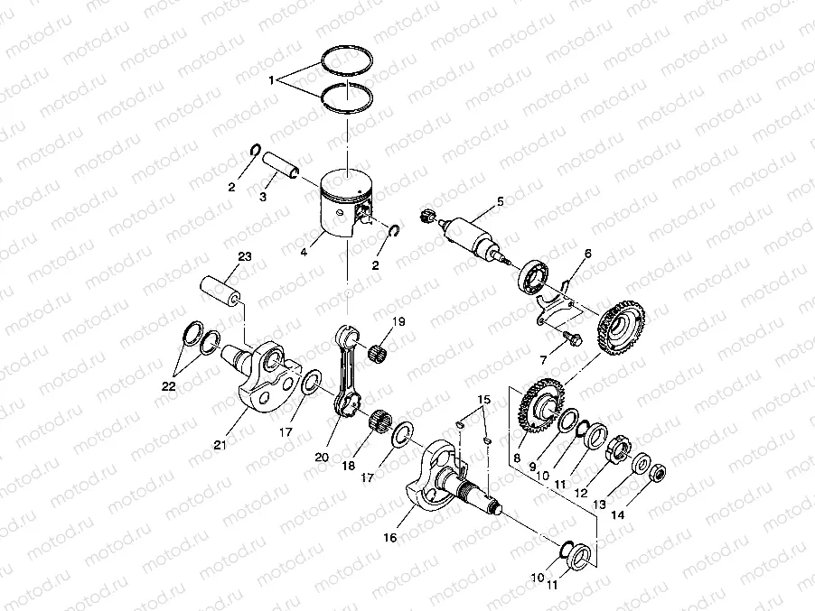 PISTON and CRANKSHAFT Sportsman 4X4 / W938039 (4926382638037A) | PISTON and CRANKSHAFT Sportsman 4X4 / W938039 (4926382638037A)