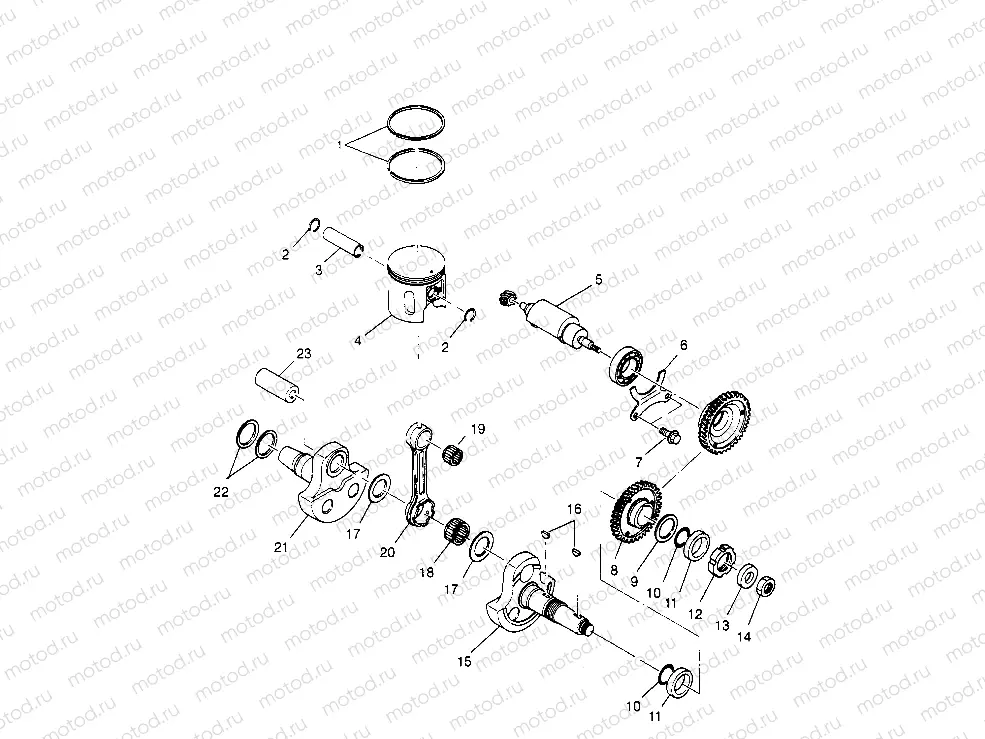 PISTON and CRANKSHAFT Sportsman 4x4 W958040 (4930403040D001) | PISTON and CRANKSHAFT Sportsman 4x4 W958040 (4930403040D001)