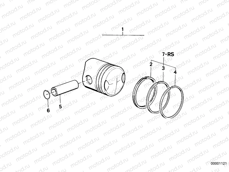 Piston, single parts, composite cylinder