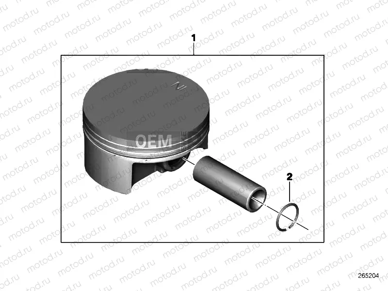 PISTON WITH RINGS AND WRISTPIN