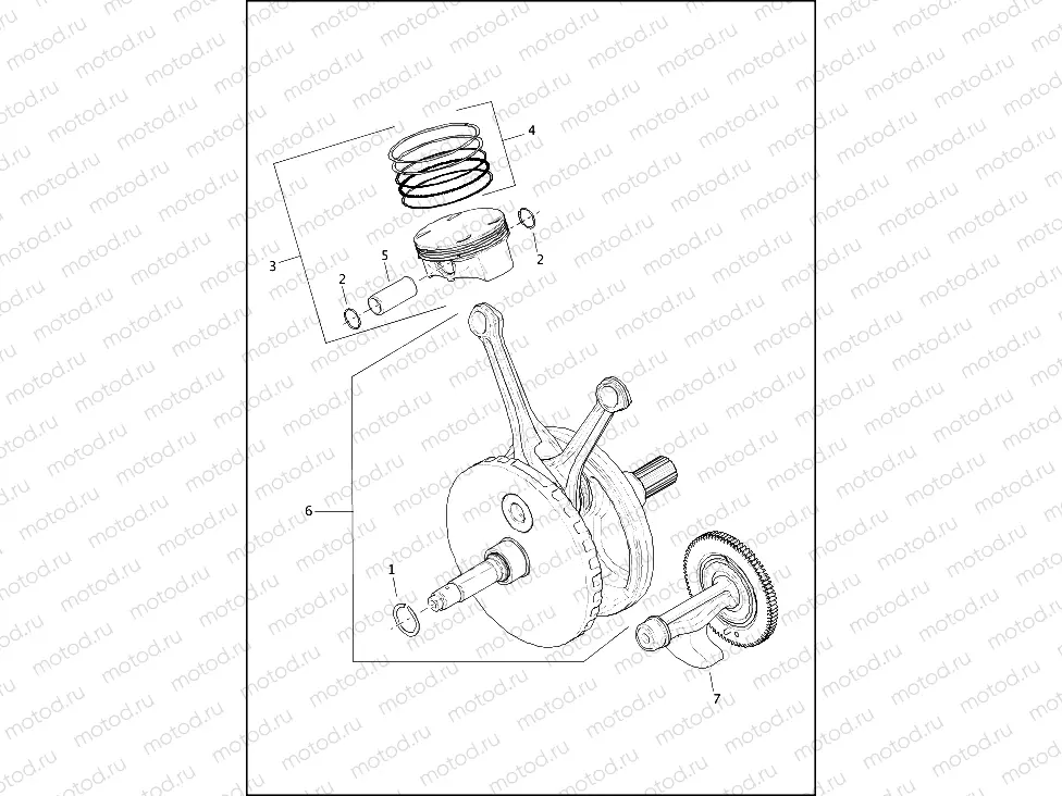 PISTONS AND FLYWHEEL ASSEMBLY