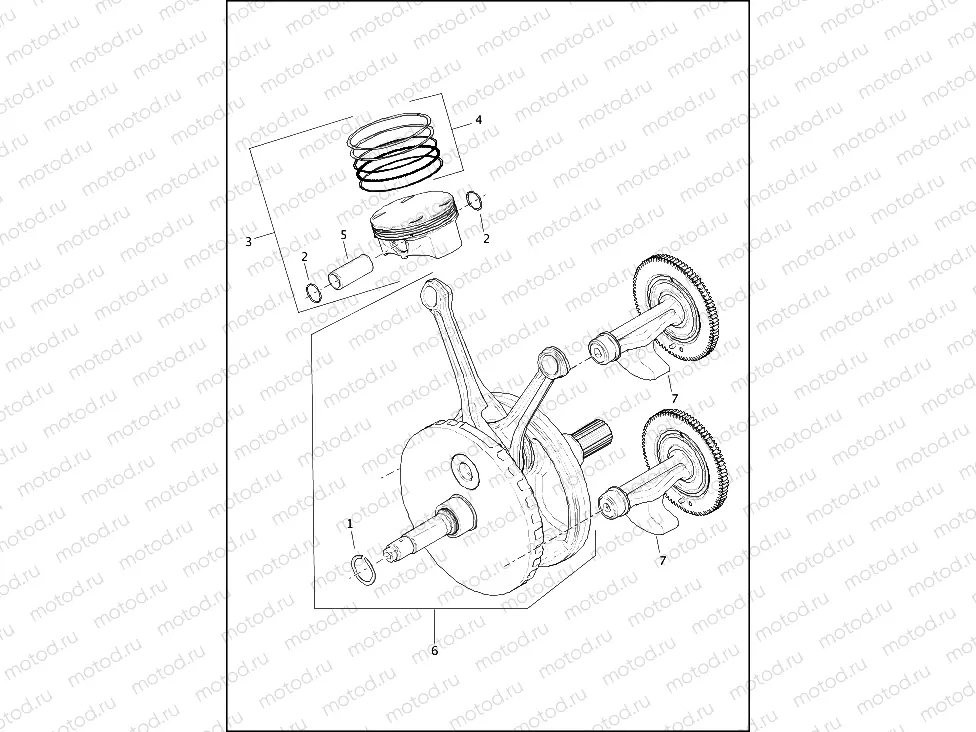 PISTONS AND FLYWHEEL ASSEMBLY - Milwaukee-eightâ¢ 107