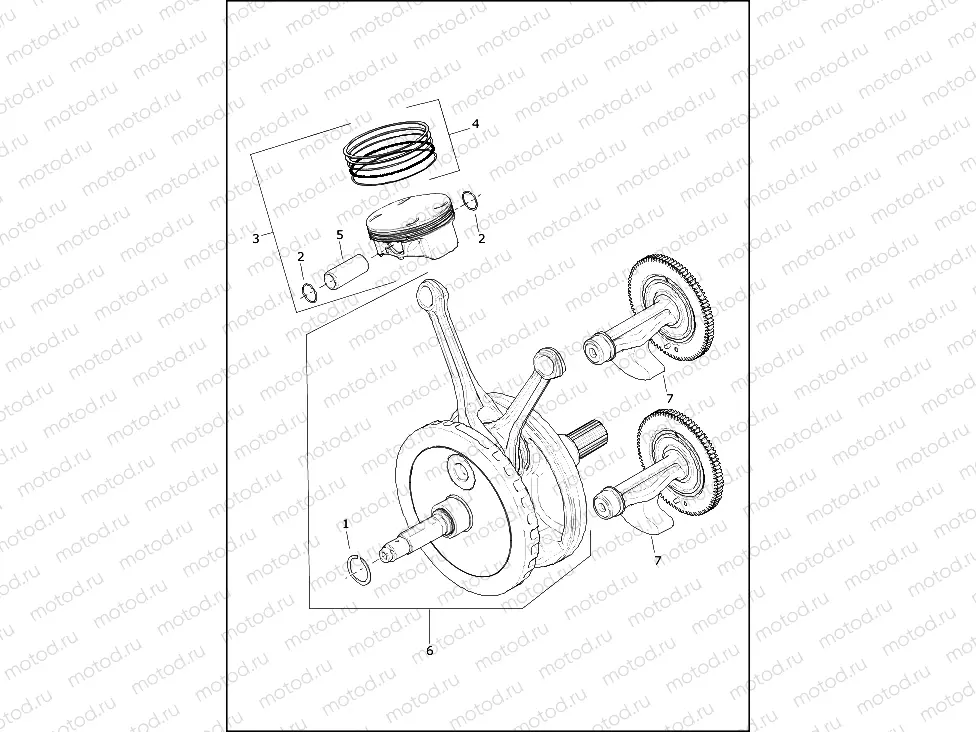 PISTONS AND FLYWHEEL ASSEMBLY - Milwaukee-eightâ¢ 114
