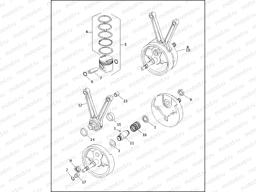 PISTONS, CONNECTING RODS & FLYWHEELS