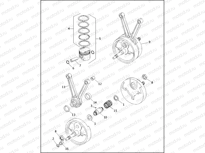 PISTONS, CONNECTING RODS & FLYWHEELS