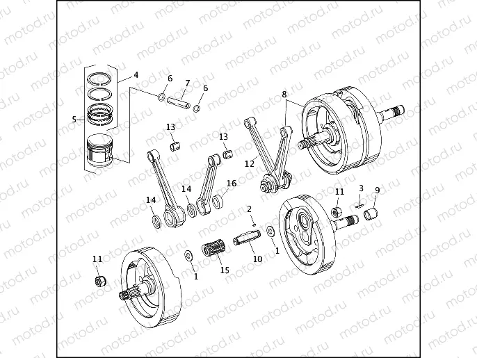 PISTONS, CONNECTING RODS & FLYWHEELS
