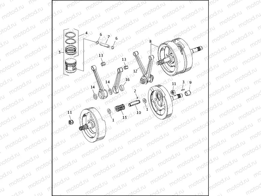 PISTONS, CONNECTING RODS & FLYWHEELS