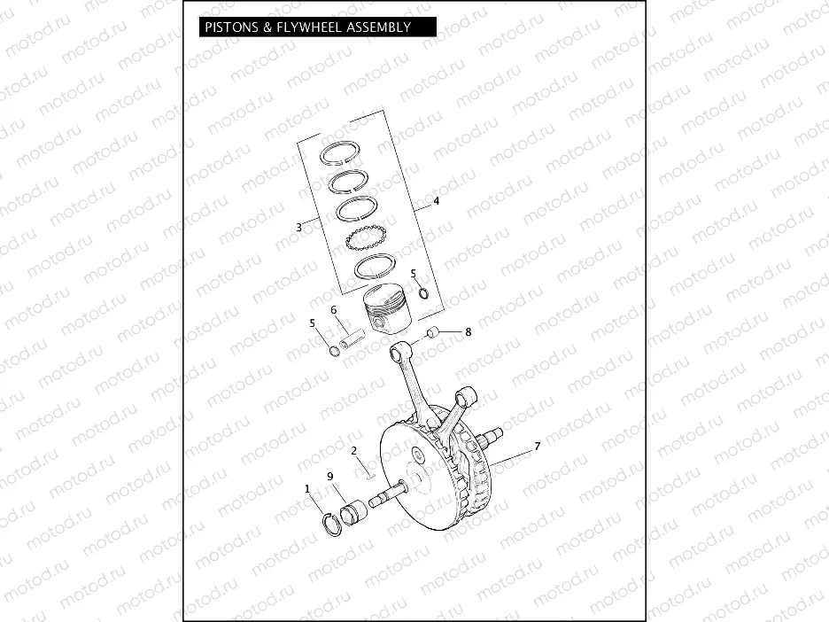 PISTONS & FLYWHEEL ASSEMBLY