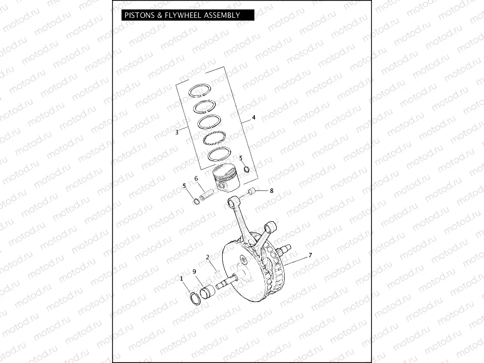 PISTONS & FLYWHEEL ASSEMBLY