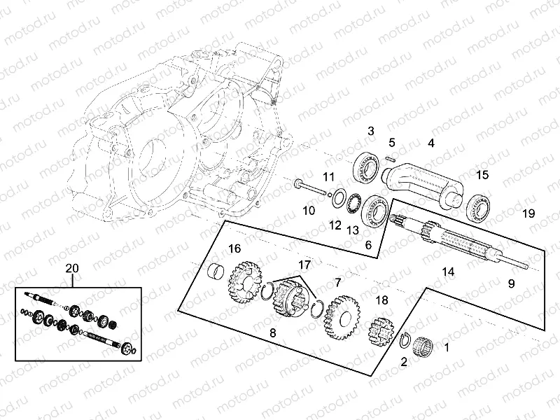 Primary gear shaft 5 Speed