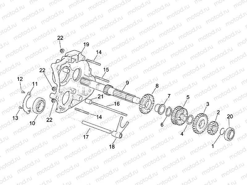 Primary gear shaft