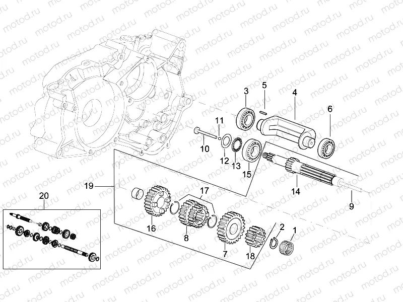 Primary gear shaft