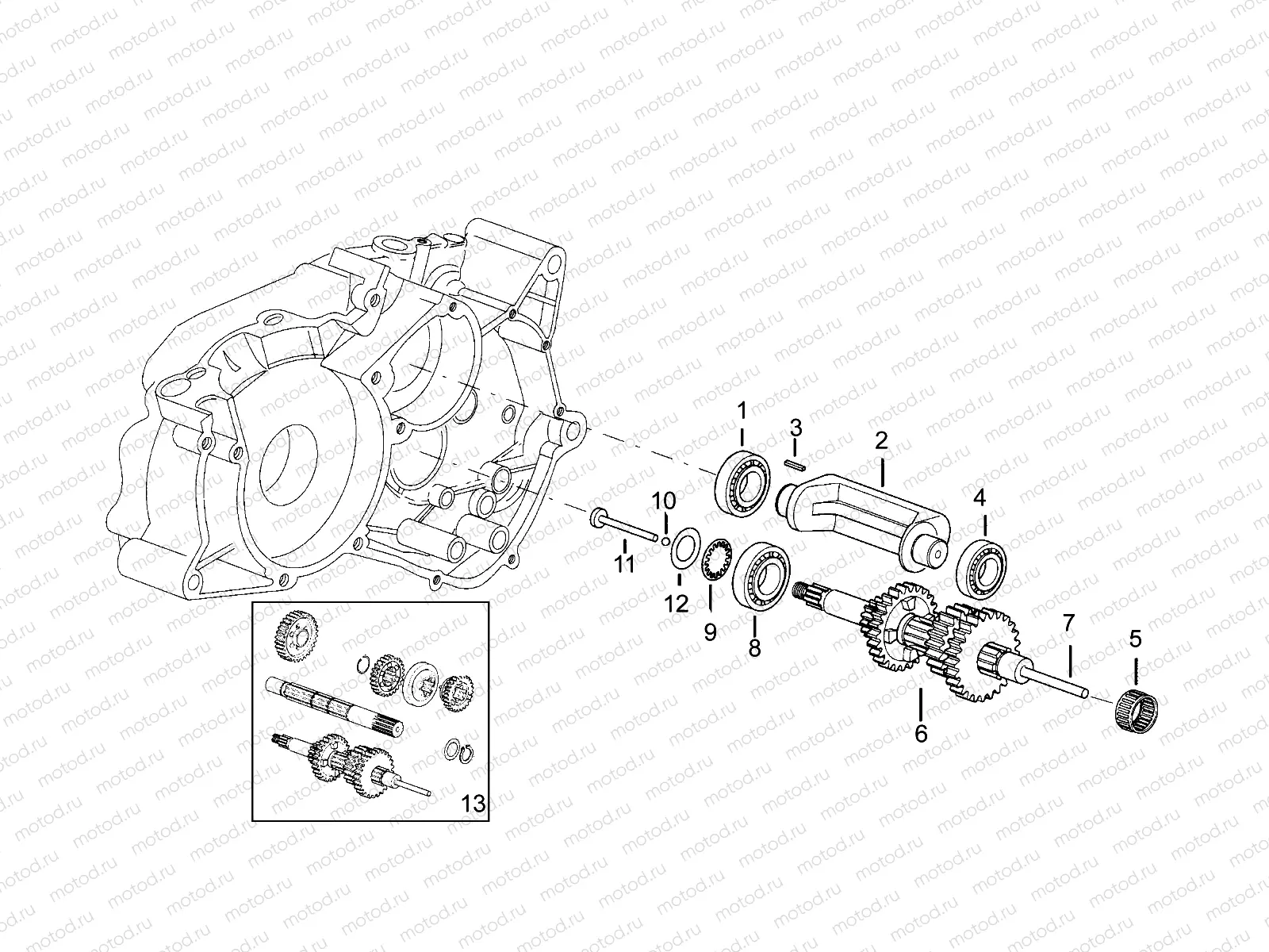 Primary gear shaft