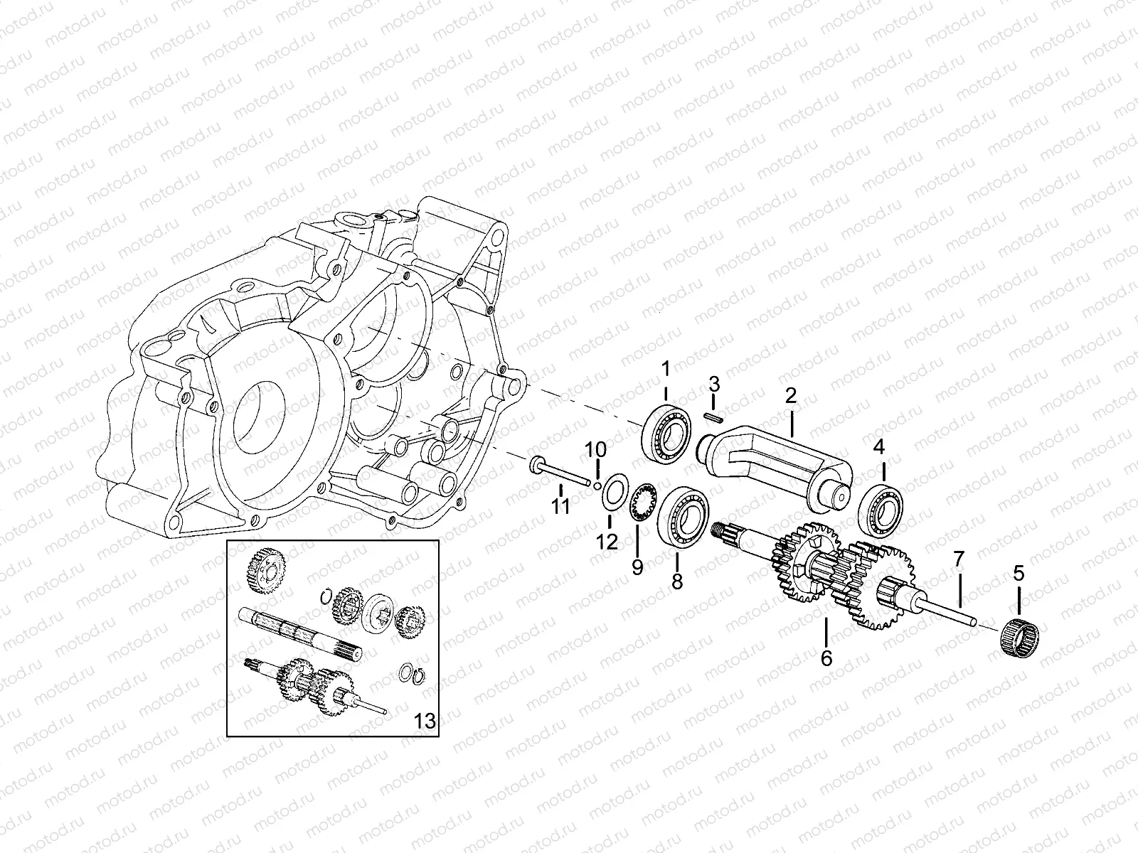Primary gear shaft
