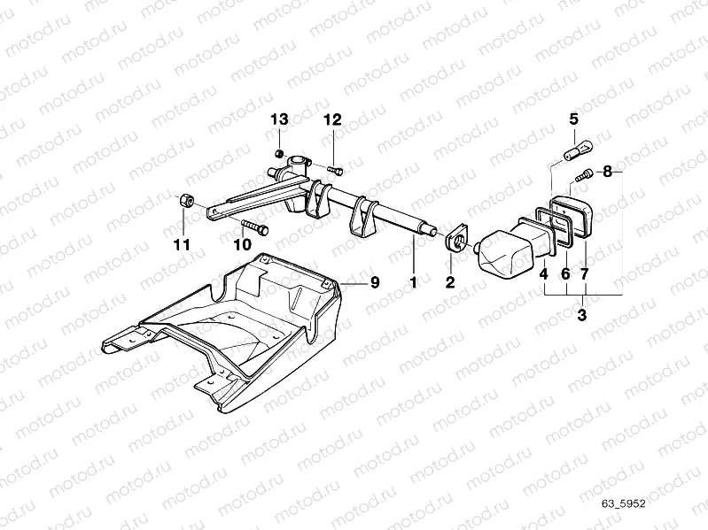 Priority vehicle light mounting parts