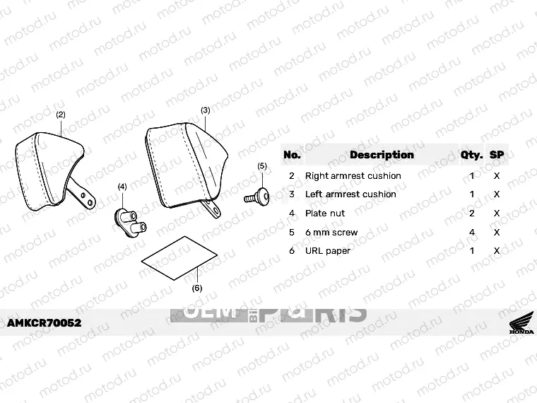 R70-23-02 KIT,PASSENGER ARMREST *TDARKGRAY*