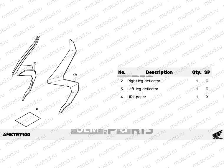 R71-21-00 KIT,LEG DEFLECTOR