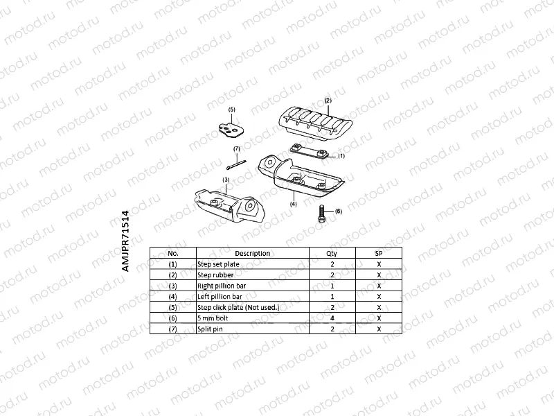 R71-22-54 COMFORTABLE PILLION STEP