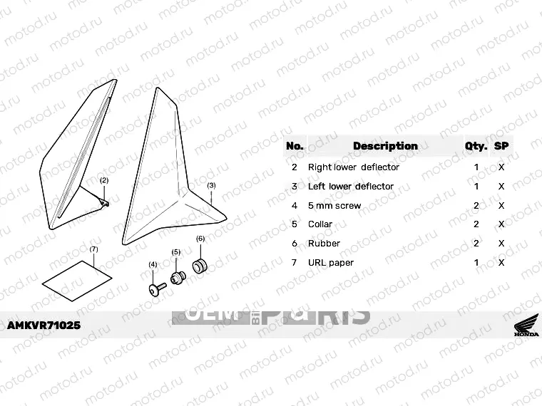 R71-23-05 KIT,LOWER DEFLECTOR