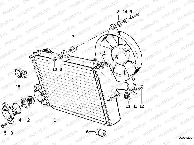 Radiator - thermostat/fan