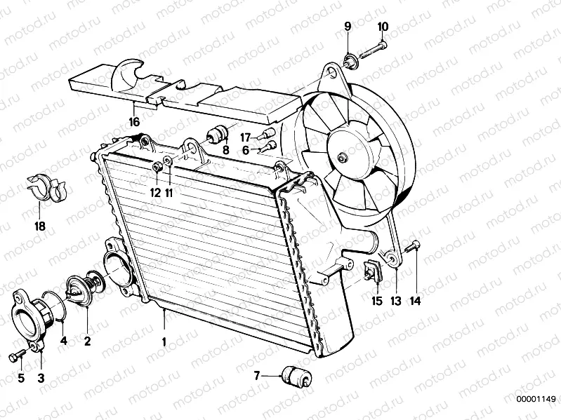 Radiator - thermostat/fan